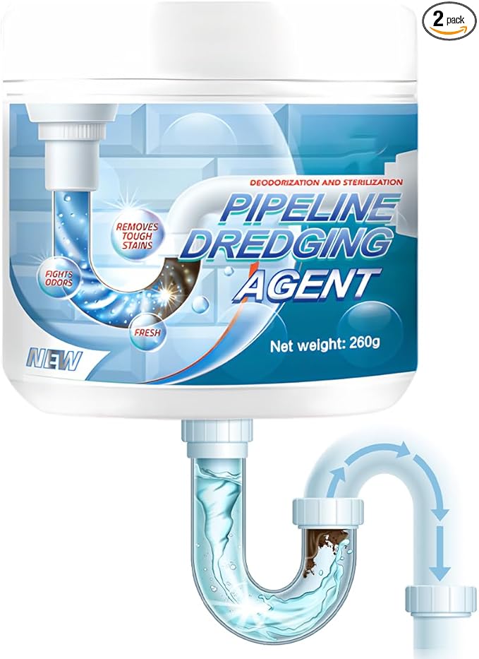 Powerful Pipe Dredging Agent, Sink Drain Cleaner for Kitchen Bathroom, Unclogging Solution for Pipes, Toilets & Showers (2)