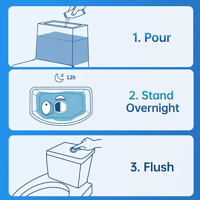 Vacplus Toilet Tank Cleaner - 6 Pack Automatic Descaler Tablets, Powerful Mold & Rust Remover, Long-Lasting Bowl Cleaning Solution