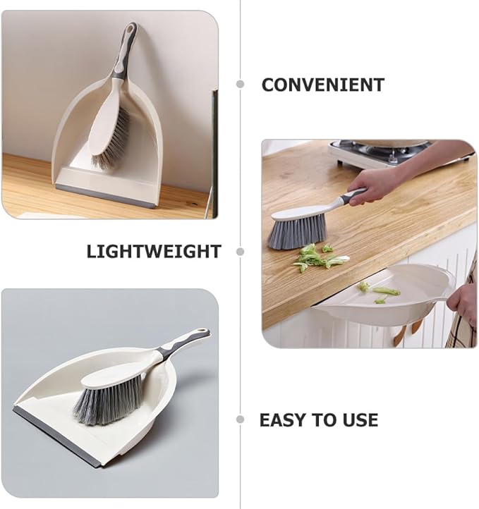 Mini Handheld Broom and Dustpan Set, Portable Cleaning Accessory for Desktop Use, 2pcs Compact Household Sweeping Kit for Office and Home