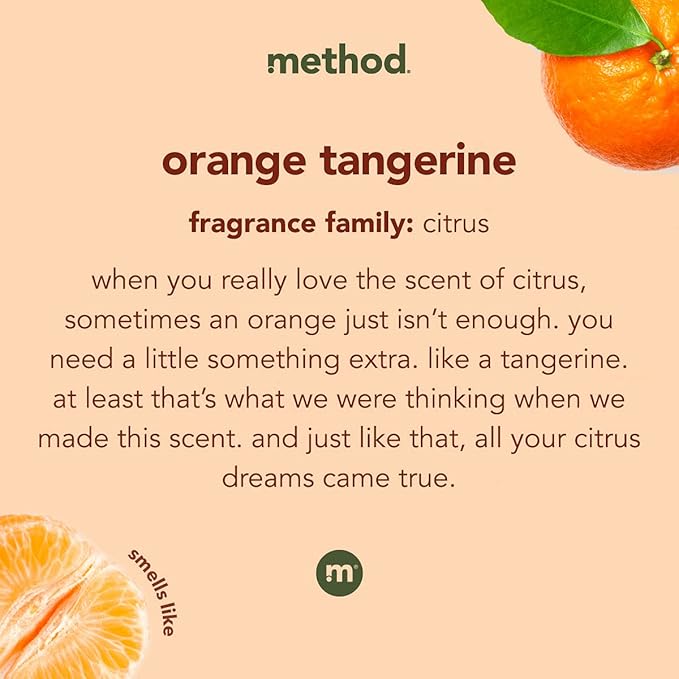 Method Daily Granite Cleaner Refill, Orange Tangerine, Cleaning Agent for Granite, Marble, and Other Sealed Stone, 68 Fl Oz, (Pack of 6)