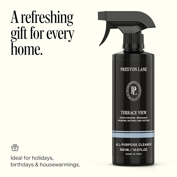 Preston Lane Luxury All-Purpose Cleaner, Terrace View Scent – Bio-Based Multi-Surface Spray | Streak-Free Finish, Lifts Dirt, Smudges & Grease | Vegan & Cruelty-Free