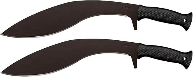 Cold Steel Kukri Plus 1055 18 Inch Curved Tactical Survival Machete with 13 Inch Carbon Steel Blade, Polypropylene Handle and Cor Ex Sheath (2 Pack)