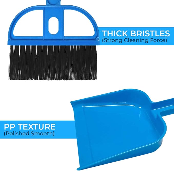 Mini Broom and Dustpan Set - Compact Cleaning Kit for Home, Car, Camping, Small Spaces, Pet Cleanup, and Travel - Durable Small Broom and Dustpan Set Mini - Pink Broom