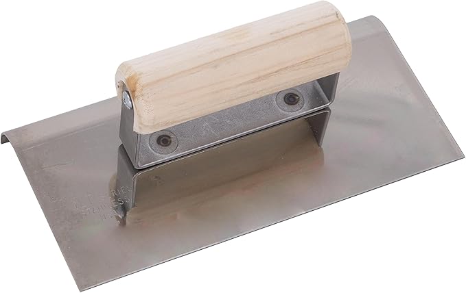 MARSHALLTOWN QLT Stainless Steel Hand Edgers, Wood Handle Material, 203mm Length, 102mm Width, 19mm Radius, 22mm Lip, Made In The USA, CE520S