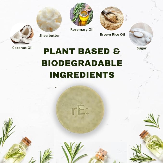 rE: REKURATOR Dishwashing Soap with Loofah Holder – Eco-Friendly, Gentle, Plant-Based Dish Bar , No Artificial Dyes or Fragrance (Rosemary Scented) , 5.1 oz