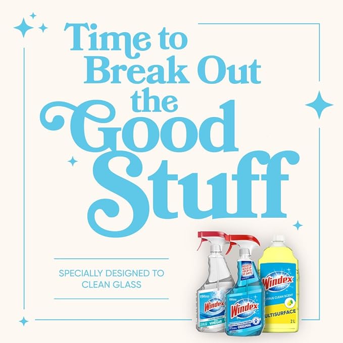 Windex Glass and Window Cleaner Spray Bottle, Bottle Made of 100% Recycled Plastic, Surface Cleaning Spray, Original Blue Scent, 32 Fl Oz