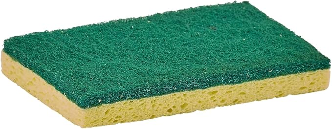Scrubee Heavy Duty Scrub Sponge with Scouring Pad, Kitchen Dishwashing, Sink, Pot and Frying Pan Cellulose Scrubber Sponge Non Scratch 6"