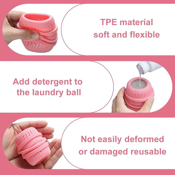 3pcs/Set Washing Machine Laundry Ball, Fabric Softener Dispenser, Reusable Laundry Sponge Ball for Washer, Dryer, Household Substitute