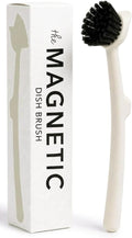 Earth & Mango Magnetic Dish Brush & Scraper, Snaps to Sink, Non-Scratch, Dishwasher Safe, Dish Scrubber – Warm Sand Beige