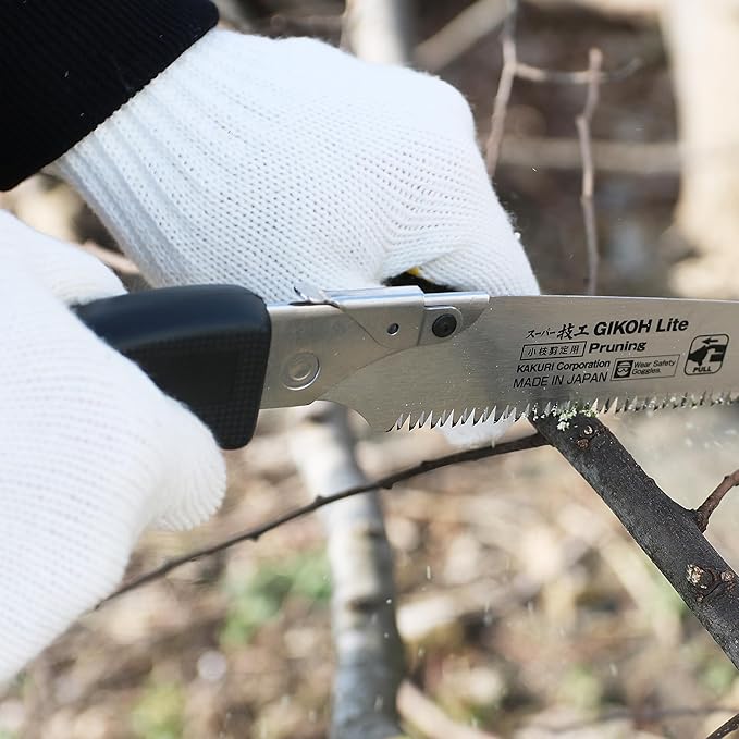 KAKURI Japanese Hand Saw [Tree Pruning] 8-1/4" Japanese Pull Saw with Blade Cover, Made in JAPAN