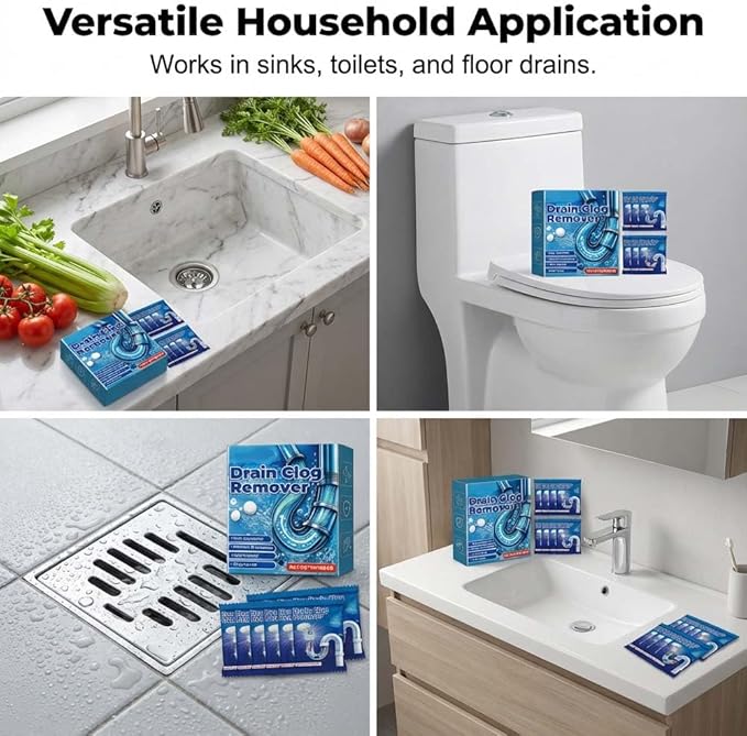 Strong Drain Effervescent Tablet, 2026 New Disposal Cleaner Tablets Eliminator Quickly Eliminates Odors, Sink Smell Effervescent Tablets, Sink Drain Cleaner for Sewer, Toilet and Septic Tank (3)