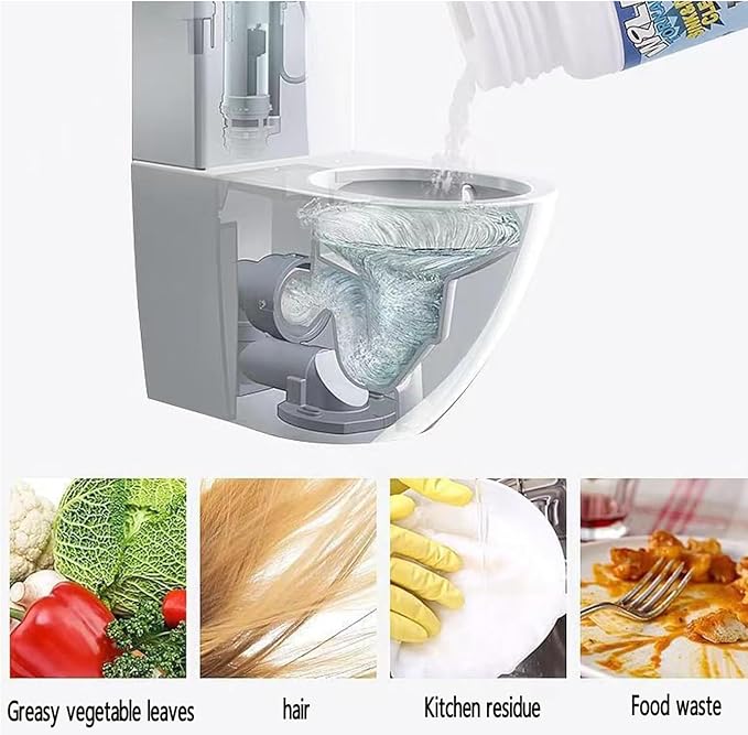Pipe BFast Acting Foaming Unclogger for Kitchen Sink, Bathroom, Shower, and Toilet Pipeline Cleaningobo Drain Cleaner,Wild Sink And Drain Cleaner Powder, (2)