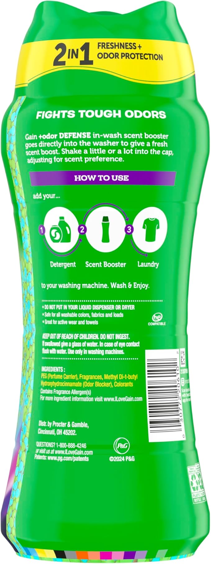 Gain Odor Defense In-wash Scent Booster, Super Fresh Blast scent, 16 OZ, 2 in 1 Freshness plus Odor Protection, laundry scent beads
