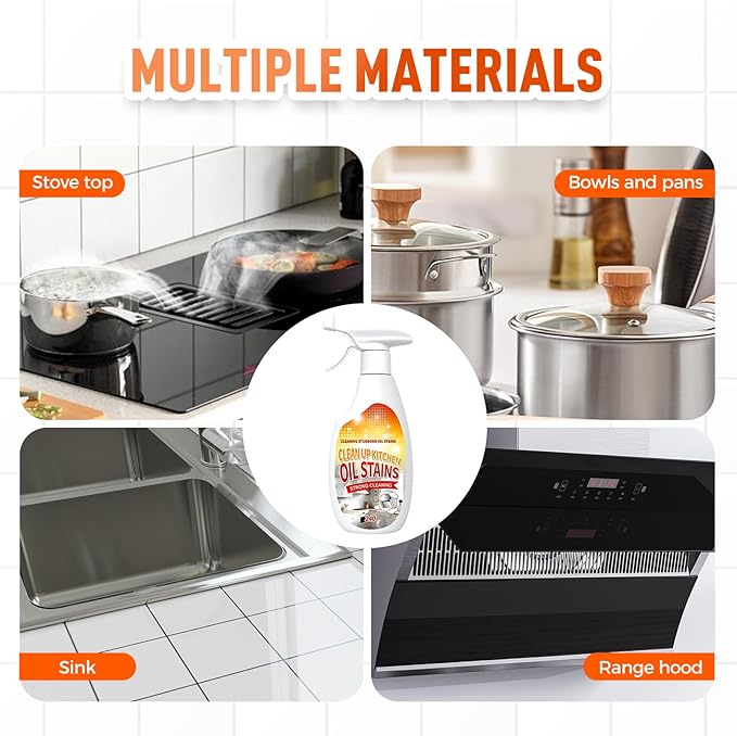 Heavy Duty Degreaser, 2025 New Kitchen Cleaner, Multipurpose Oil Stain Remover, Strong Grill Cleaner for Restaurant, Cleaning Spray for Home Chefs (1)