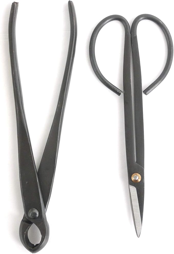 BambooMN Bonsai Basics Set - 8" Knob Cutter and 7.2" Trimming Shear - 1 Set