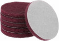HARFINGTON 6pcs Scrubber Scouring Pads 400 Grits 4 Inch Drill Power Brush Hoop and Loop Surface Conditioning Disc Drill Scuffing Disc Scrub Pads for Home Kitchen Cleaning, Red