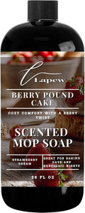 Lapew Berry Pound Cake Scented Mop Soap - Luxury Floor Cleaner Concentrate for Mopping Tile, Laminate, Vinyl & Hardwood | Streak-Free, Low-Foam | 36 oz