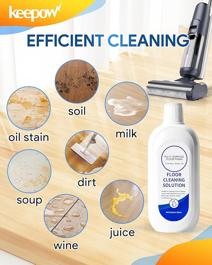 KEEPOW 2 Pack Floor Cleaning Solution for Tineco and Robot Vacuums with Mopping, Deep Cleans Multiple Hard Floors for iFLOOR Series, FLOOR ONE S3 / S5 / S6 / S7 / S9 Artist Series Wet Dry Vacuum