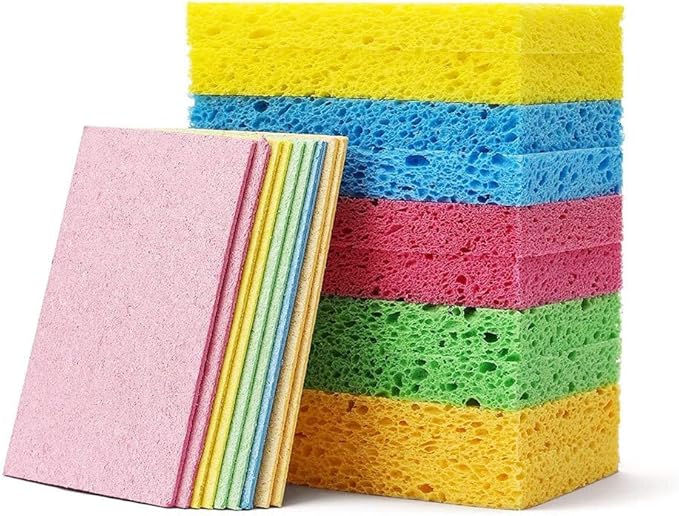 24 - Pack Non-Scratch Scrub Sponges - Sponges for Dishes and Washing Dishes, Cleaning Sponges for Kitchen Home and More（Mixted）