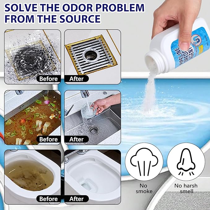 Powerful Pipe Dredging Agent,Pipeline Dredging Agent,Powerful Quick Cleaning Drain,Kitchen Sink Drains and Pipe Cleaner,for Kitchen Bathroom Toilet (2Pcs)