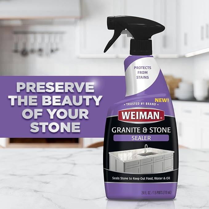 Weiman Stone & Granite Countertop Cleaner and Sealer Kit – Clean, Polish & Protect Natural Stone & Granite Sealer – Streak-Free – Safe for Granite, Marble & Quartz – 2 Pack (24 oz Each)