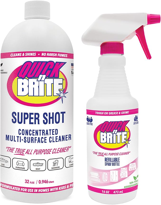 Quick 'n Brite Super Shot Liquid Cleaner, True All Purpose Cleaner, Concentrated, 32 oz