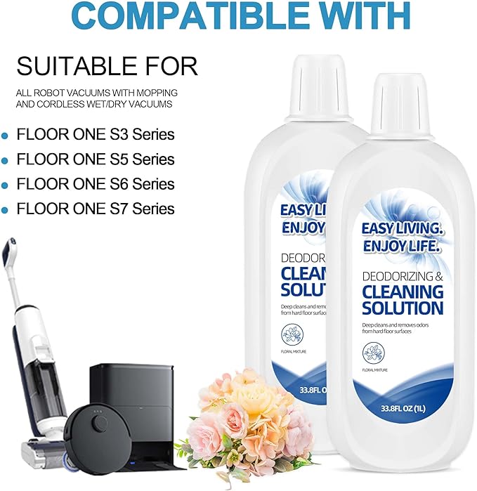 2L Hard Floor Cleaning Solution for Tineco iFLOOR Series - FLOOR ONE S3 S5 S6 S7 Series, Deep Cleaner for Floors, Child and Pet Friendly, Cleaner Refill for All Wet Dry Vacuum Mop(33.8 OZ*2)
