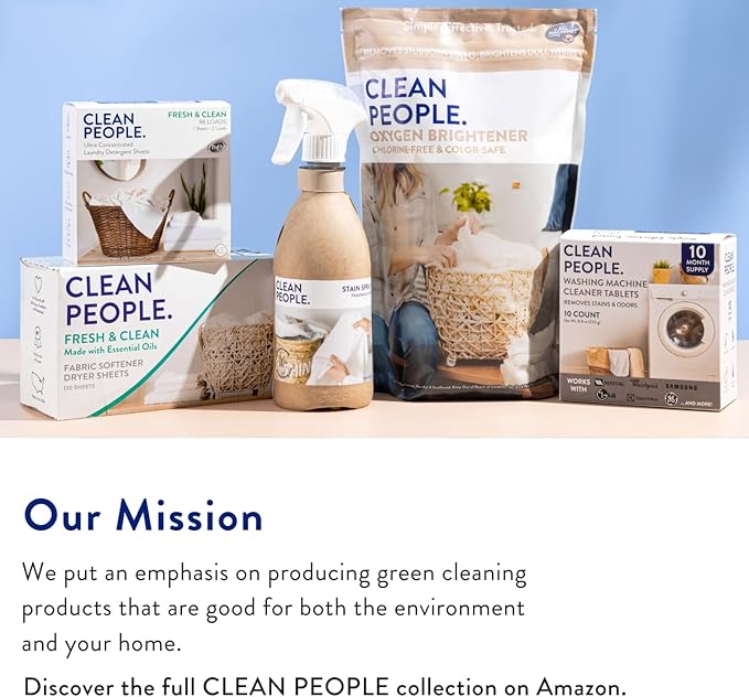 Clean People All Natural Liquid Fabric Softener - Plant-Based, Eco Friendly - Naturally Softens & Removes Static Cling - Vegan - Fragrance Free Laundry Softener - 100 fl oz - 140 loads