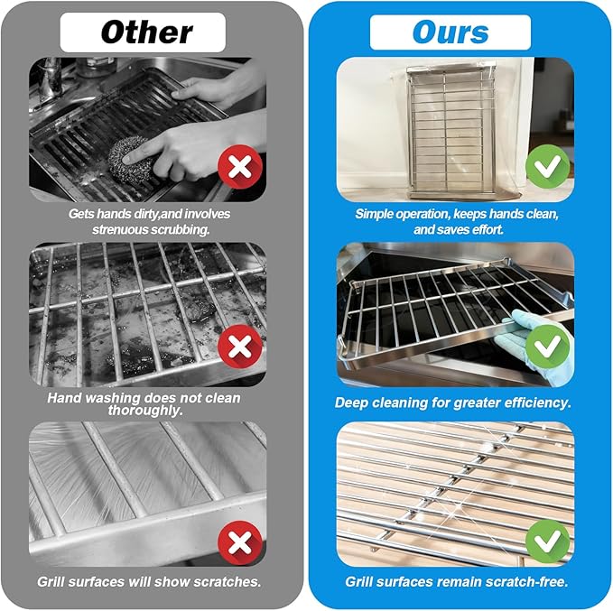 XANGNIER 3 Pack No Scrub Oven Rack Cleaning Bags 39.3 * 31.4in,No Cleaner Included,Simple to Use,No Messy Hands Reusable Leakproof Soaking Cleaner Bags for Removable Metal Rack,BBQ Grills,Grill Grate