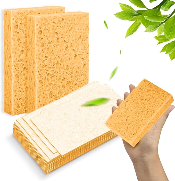 6 - Pack Non-Scratch Scrub Sponges - Sponges for Dishes and Washing Dishes, Cleaning Sponges for Kitchen Home Office, Magical 3D DIY Art and Craft Suppliers（Yellow）
