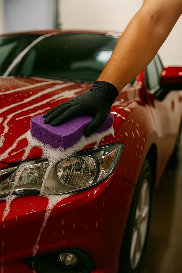 Multi-Purpose Sponges for Cleaning - Purple 2 Pack, Large Sponges for Car Washing, Tile & Grout, All Purpose Cleaning