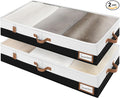 StorageWorks Large Under Bed Storage Containers with Handles and Label Holder, 2 Pack Ultra-thick Fabric Underbed Bins, Closet Organizer for Clothes, Blankets, Sweater
