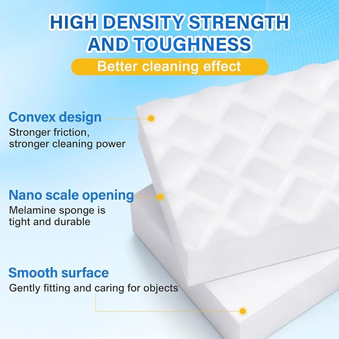 Magic Sponges Cleaning Eraser, 30 Pack 2X Density Stronger Melamine Sponge Foam Pads, Multi-Functional Household Cleaner Dish Sponge, Cleaning Supplies for Kitchen, Bathroom, Floor, Sink,Wall Cleaner