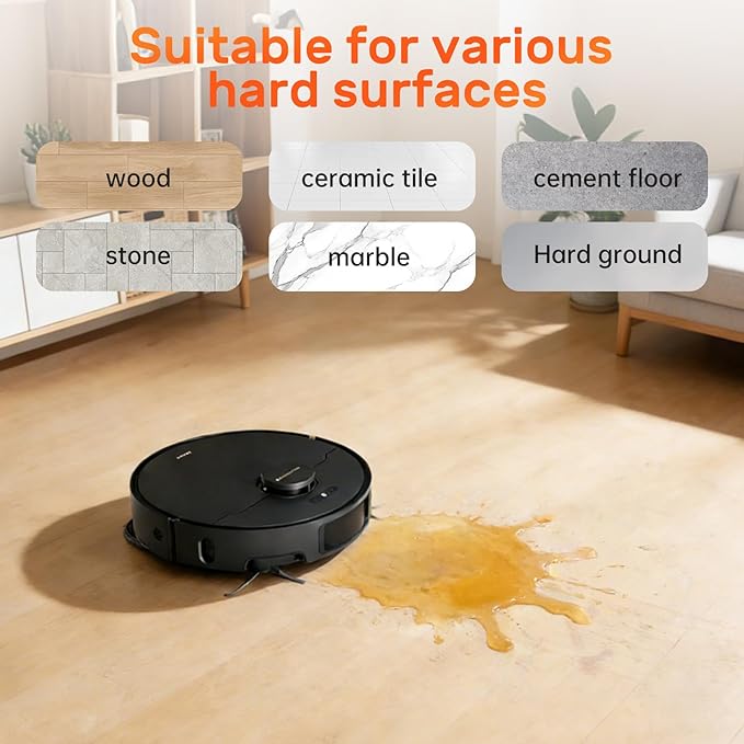 Orange Floor Cleaning Solution 1L Compatible with Dreame Wet & Dry Vacuum and Robot， Residue & Streak Free,Suitable for All Robot Vacuum Cleaners and Wireless Wet Dry Dual-Use Vacuum Cleaners