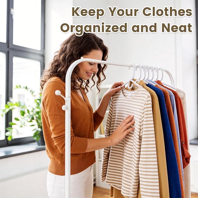 White Plastic Hangers 36 Pack, Heavy Duty Clothes Hangers with Center Hook & Non-Slip Pants Bar for Standard Size Shirts, Pants, Coat, Dresses, Jackets, Scarves and Belts