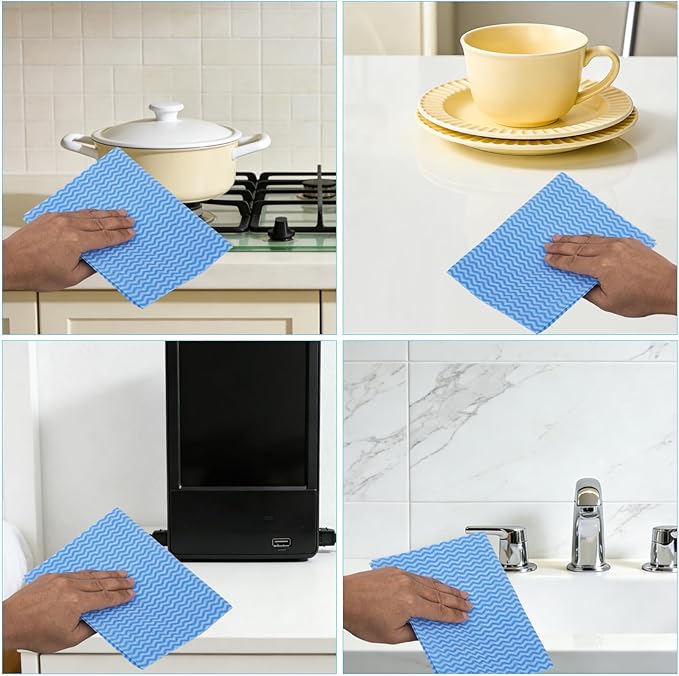 Disposable Dish Cloths Disposable Cleaning Towels, Reusable Wipes Absorbent Quick-Dry Kitchen Wipes, 50 Sheets