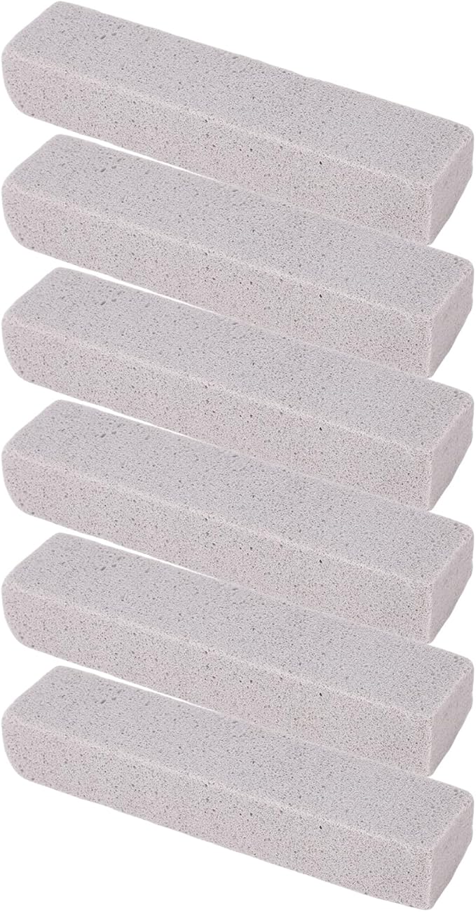 WALFRONT 6PCS Pool Pumice Stone Toilet Bowl Cleaner & Hard Water Remover PVC Scouring Sticks for Bathtub Shower Tile Kitchen Sink Swimming Pool Grates (S 10x25cm)