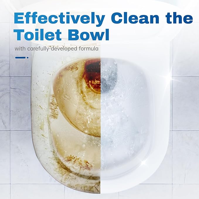 Vacplus Toilet Bowl Cleaner Tablets 50 PACK, Automatic Toilet Bowl Cleaners with Bleach for Deodorizing and Descaling, Bathroom Cleaner Against Tough Stains