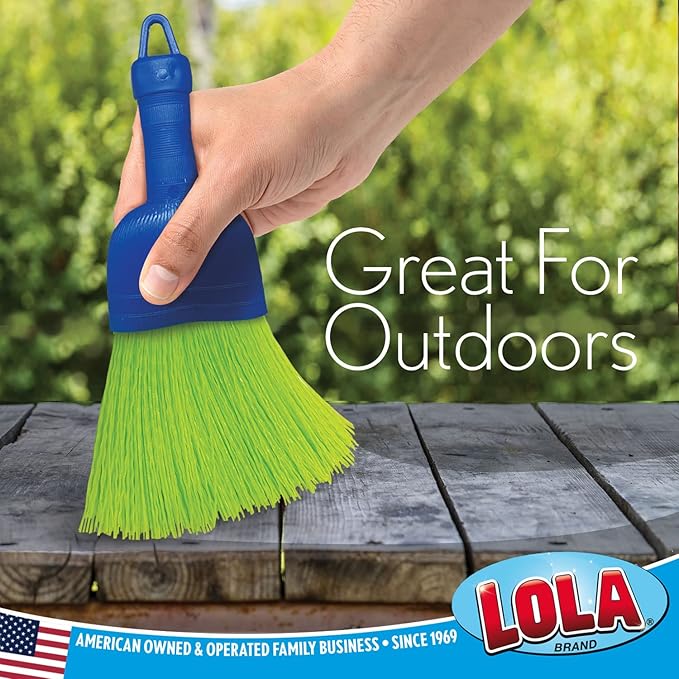 LOLA Whisk Broom, Hand Brush, 72 Pack, Durable Bristles, Whisks Away Dirt & Debris, Compact, Hang Hole for Easy Storage, Indoor/Outdoor