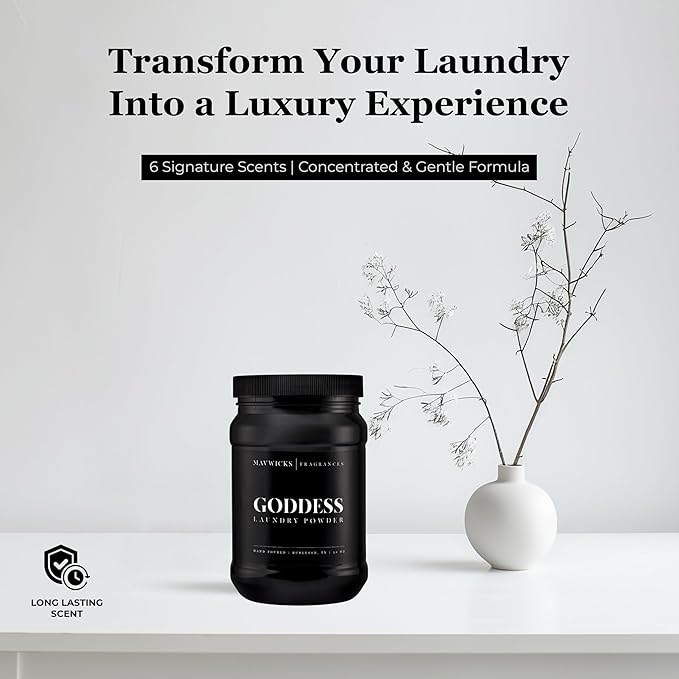 Luxury Laundry Detergent Powder (Goddess) 32 Oz – Concentrated for Tough Stains and Odors, For All Washing machine types – Gentle on Fabrics