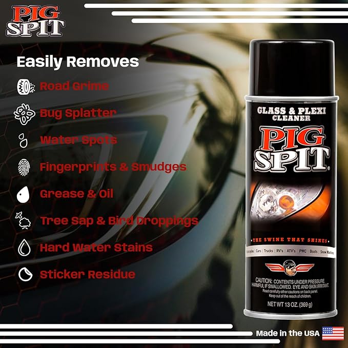 Glass and Plexi Cleaner for a Streak-Free Shine for Home and Automotive Use | 13 oz.| 6-Pack