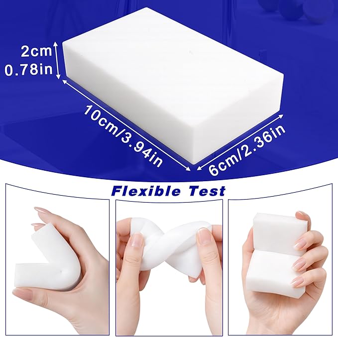20 Pack Magic Cleaning Sponge Erasers, Non-Scratch Melamine Sponge Bulk Multi-Surface Cleaner Melamine Foam Cleaning Scrubber Pad Sponges for Household Wall Shoes Bathtub Door Shower Bathroom Kitchen