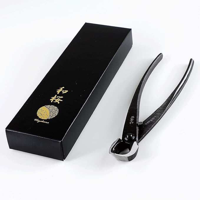 Wazakura Bonsai Tool Kit Made in Japan, Yasugi Steel Ashinaga Bonsai Scissors 8.2 inch (210mm) + Concave Branch Cutter 8 in (200mm) Starter Set (Yasugi Steel Ashinaga Scissors + Concave Branch Cutter)