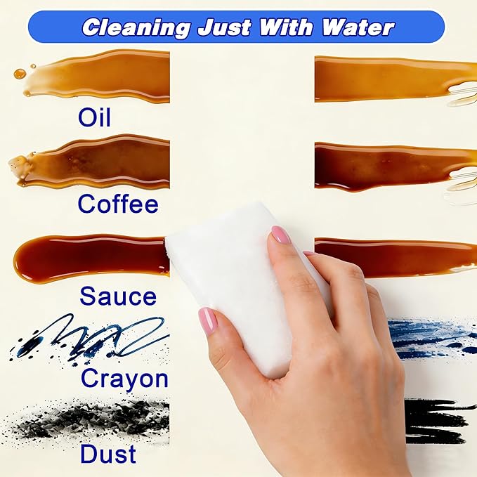 100 Pack Magic Cleaning Sponge Erasers, Non-Scratch Melamine Sponge Bulk Multi-Surface Cleaner Melamine Foam Cleaning Scrubber Pad Sponges for Household Wall Shoes Bathtub Door Shower Bathroom Kitchen