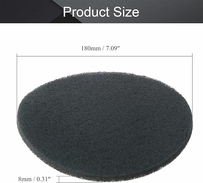 Utoolmart 7 Inch Scrubber Scouring Pads 1200 Grits Drill Scuffing Disc Hoop and Loop Surface Conditioning Disc Gray 6Pcs