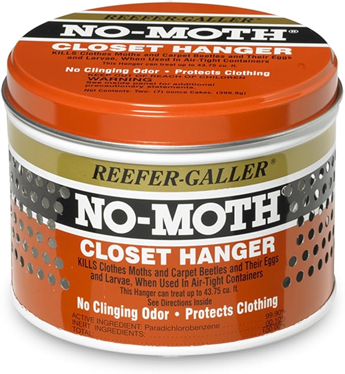NO MOTH Closet Hanger Kills Clothes Moths, Carpet Beetles, and Eggs and Larvae