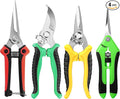 4 Pack Garden Pruning Shears, Stainless Steel Garden Shears, Gardening Shears, Garden Scissors, Clippers, Pruning Snips, Pruning Shears for Gardening Tools (Multi-color)
