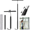 Shower Squeegee with Long Handle, 15-51" Telescopic Squeegee for Window Cleaning, Shower Squeegee for Glass Doors, Extendable Window Cleaner Tool for Tile Walls, Sliding Door, Floor, Car Windshield