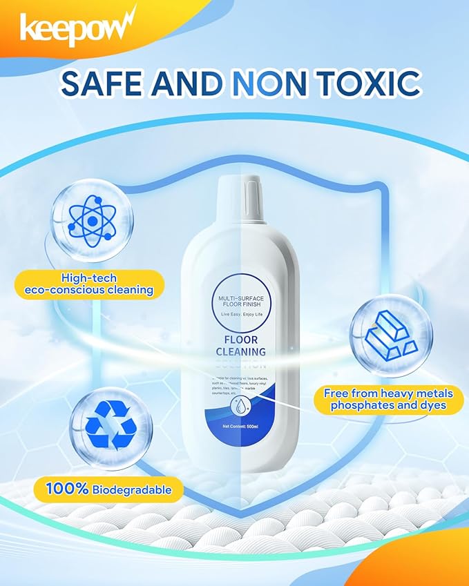 KEEPOW 2 Pack Floor Cleaning Solution for Tineco and Robot Vacuums with Mopping, Deep Cleans Multiple Hard Floors for iFLOOR Series, FLOOR ONE S3 / S5 / S6 / S7 / S9 Artist Series Wet Dry Vacuum