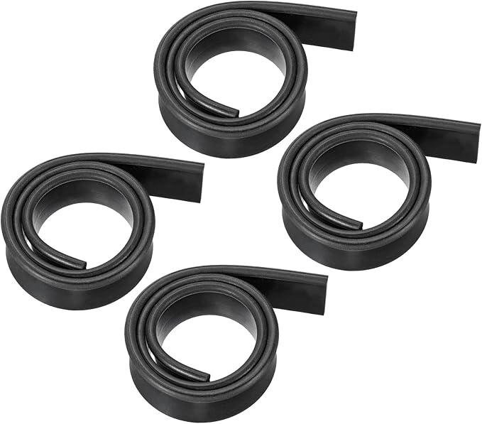 MECCANIXITY Replacement Squeegee Rubber for Window, Glass, Shower Doors, Tile Wall, 17.72 Inch, Black Pack of 4